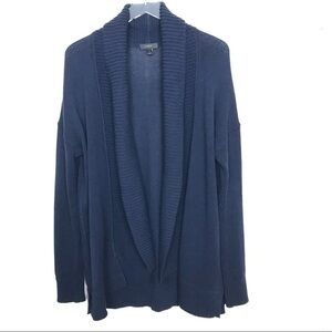 J. Crew Navy Shawl Ribbed Cotton Cardigan Size S